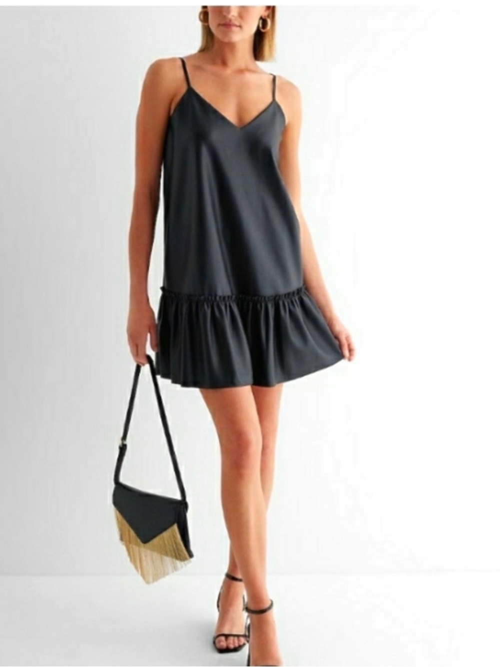 Express Black Faux Leather Dress